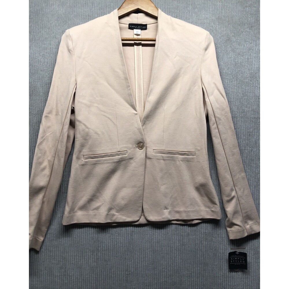 Simply Styled Sears Womens Blazer Small Light Peach Office Siren Career Chic NWT